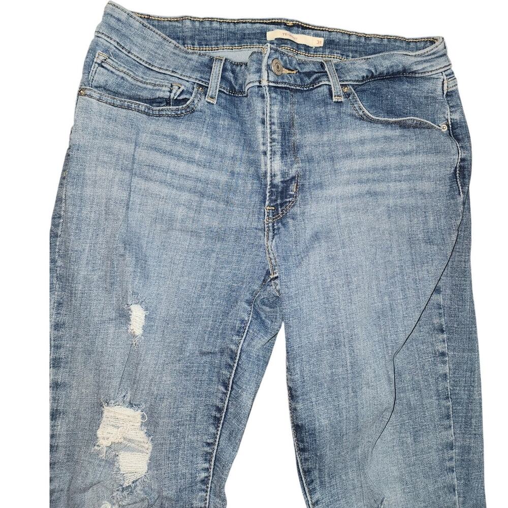 Levi's Skinny Distressed Raw Hem Denim Jeans 711 Size 31 - Picture 5 of 8